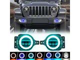 Suparee 4-Inch LED Fog Lights with RGB Halo (18-26 Jeep Wrangler JL)