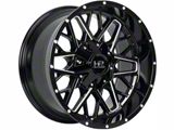 Hardrock Offroad Bomber Gloss Black Milled 5-Lug Wheel; 22x10; -25mm Offset (02-08 RAM 1500, Excluding Mega Cab)