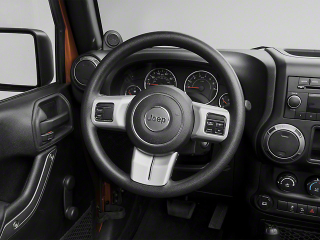 Rugged Ridge Steering Wheel Accent Trim; Brushed Silver (11-18 Jeep Wrangler JK)