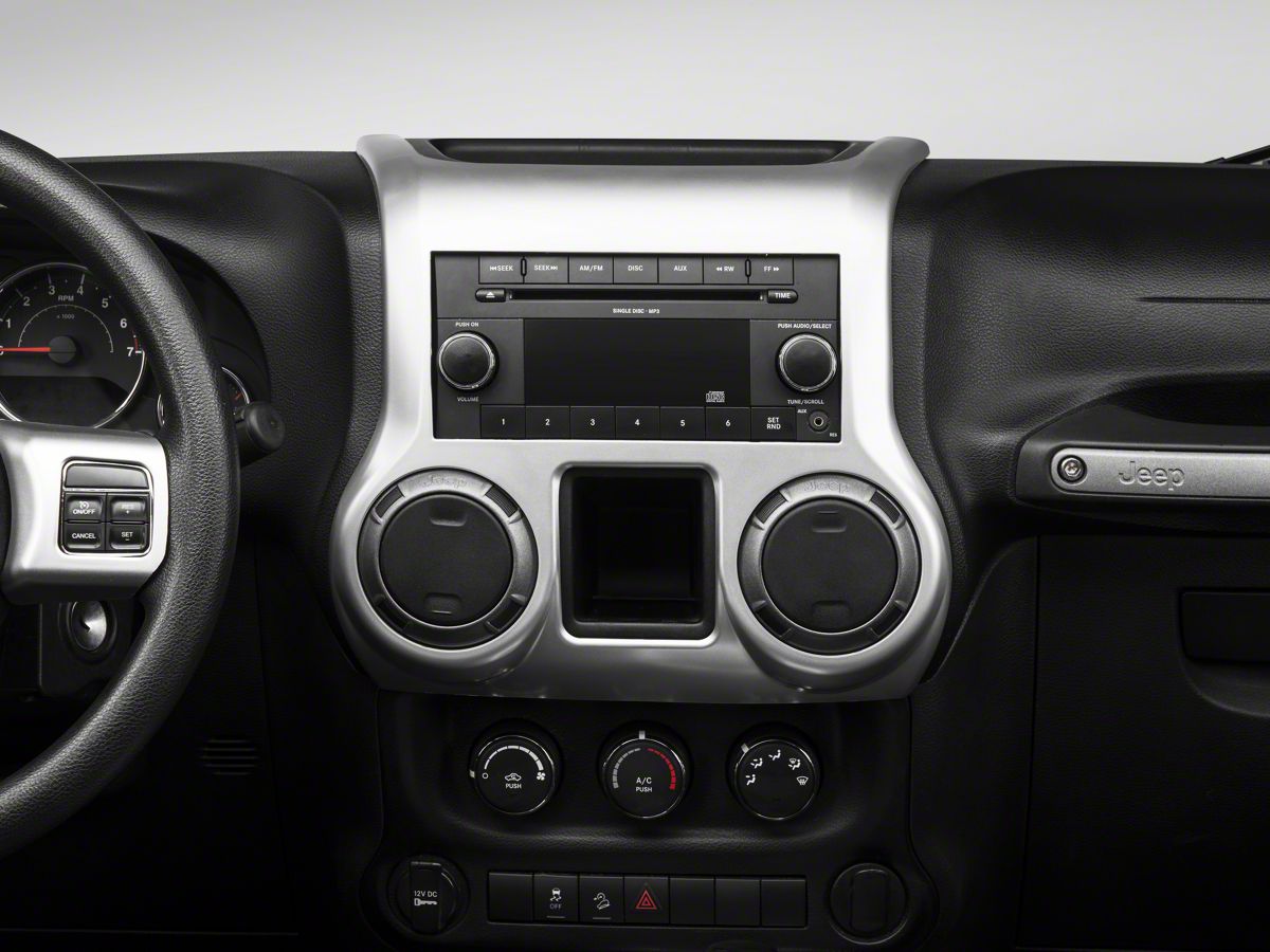 Rugged Ridge Interior Trim Accent Kit Brushed Silver 11 18 Jeep Wrangler Jk 2 Door W Automatic Transmission