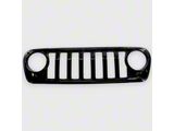 Chrome Delete Grille Overlay; Gloss Black (24-26 Jeep Gladiator JT)