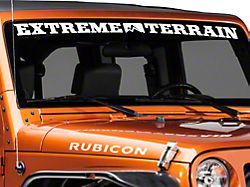 SEC10 ExtremeTerrain Windshield Banner; White (66-24 Jeep CJ5, CJ7, Wrangler YJ, TJ, JK & JL)