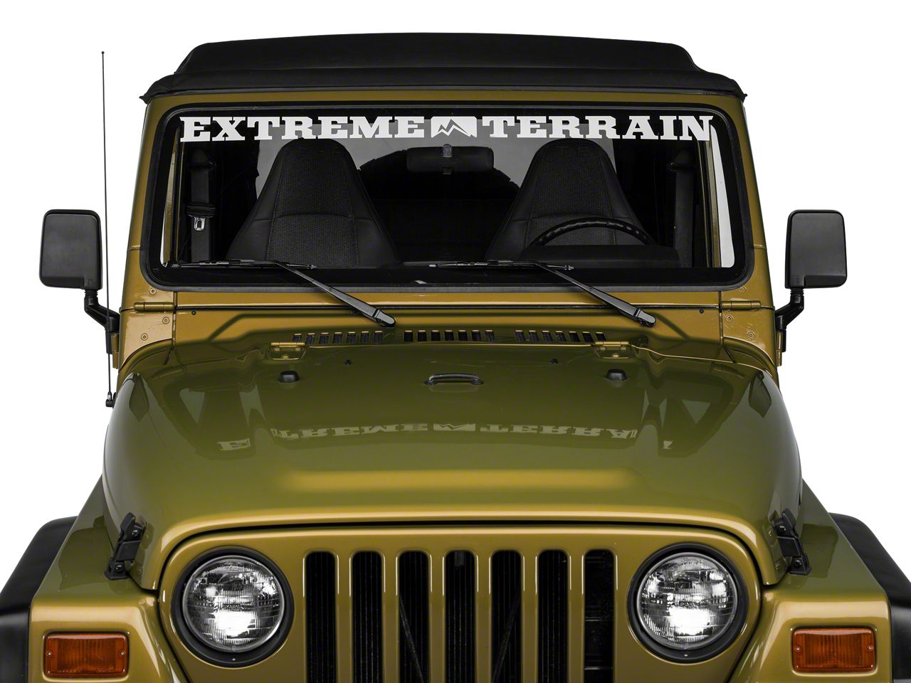 SEC10 Jeep Wrangler ExtremeTerrain Windshield Banner; White J26000 (66-23  Jeep CJ5, CJ7, Wrangler YJ, TJ, JK & JL) - Free Shipping