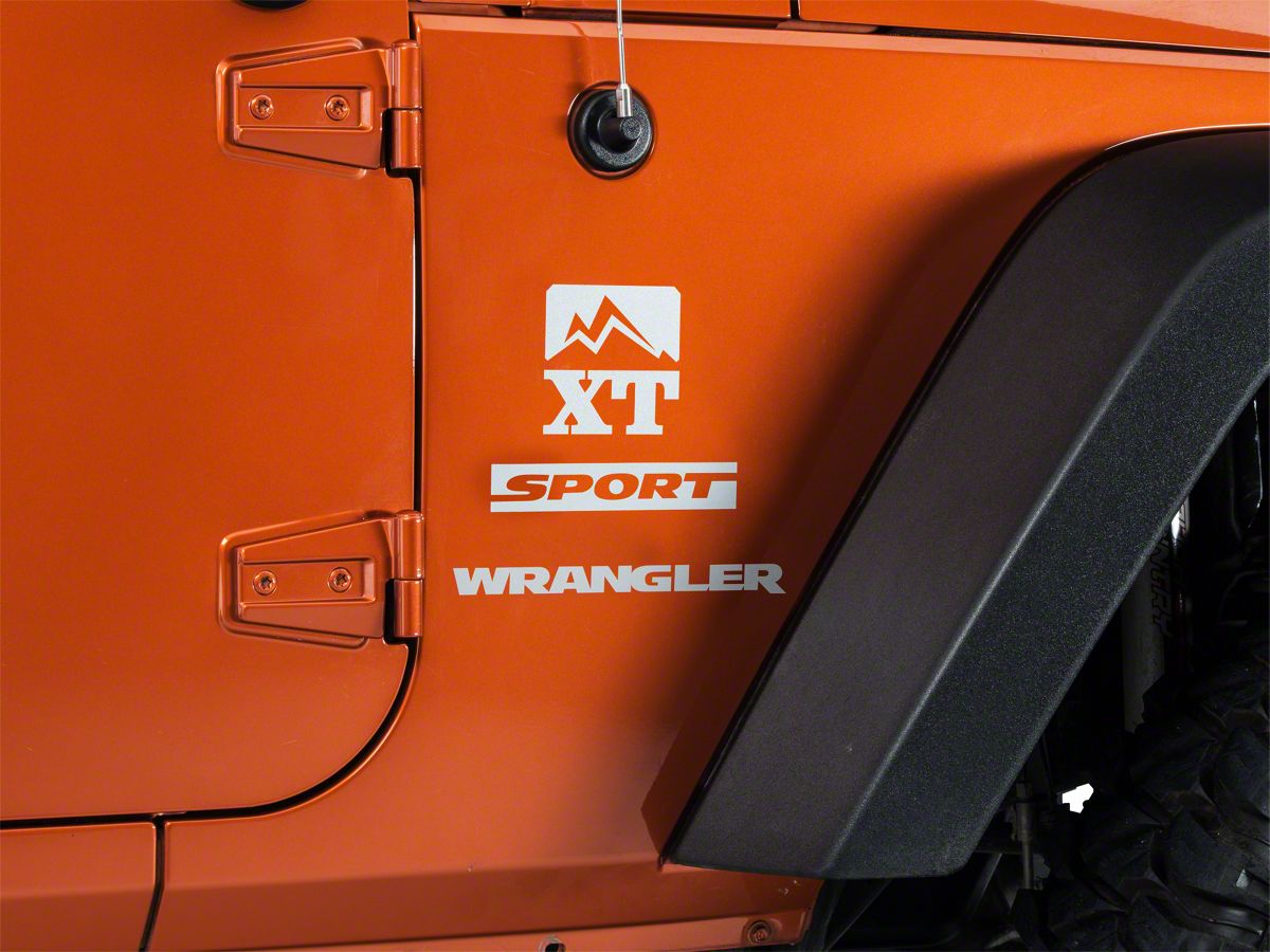 SEC10 Jeep Wrangler Side Accent Decal with XT Logo; Silver J26002 (66-23  Jeep CJ5, CJ7, Wrangler YJ, TJ, JK & JL) - Free Shipping