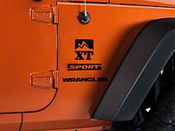 SEC10 Side Accent Decal with XT Logo; Gloss Black (66-24 Jeep CJ5, CJ7, Wrangler YJ, TJ, JK & JL)