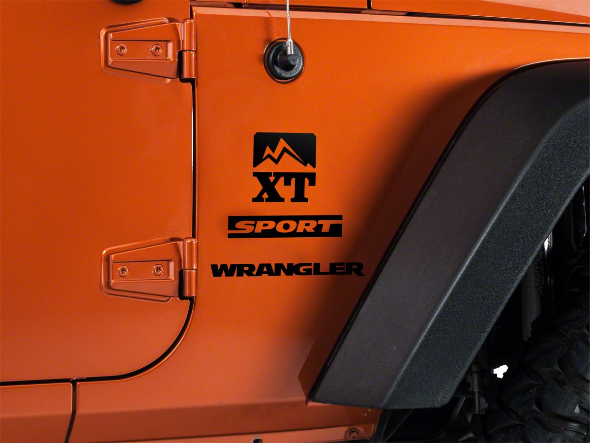 SEC10 Jeep Wrangler Side Accent Decal with XT Logo; Gloss Black J26006  (66-23 Jeep CJ5, CJ7, Wrangler YJ, TJ, JK & JL) - Free Shipping