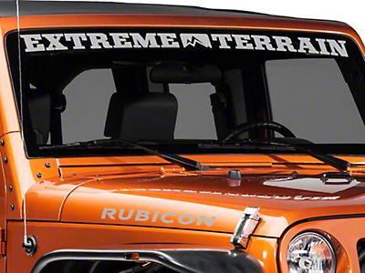 SEC10 Jeep Wrangler ExtremeTerrain Windshield Banner; Silver J26030 (66-23  Jeep CJ5, CJ7, Wrangler YJ, TJ, JK & JL) - Free Shipping