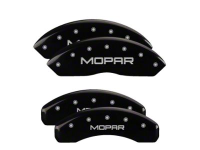 MGP Brake Caliper Covers with MOPAR Logo; Black; Front and Rear (18-24 Jeep Wrangler JL)