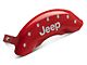 MGP Brake Caliper Covers with Jeep Logo; Red; Front and Rear (18-24 Jeep Wrangler JL)