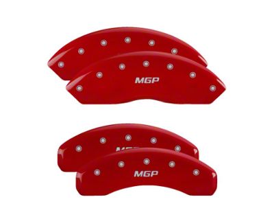 MGP Brake Caliper Covers with MGP Logo; Red; Front and Rear (18-24 Jeep Wrangler JL)