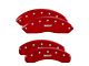 MGP Brake Caliper Covers with MGP Logo; Red; Front and Rear (18-24 Jeep Wrangler JL)