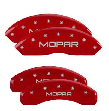 MGP Jeep Wrangler Red Caliper Covers w/ MOPAR Logo Front & Rear