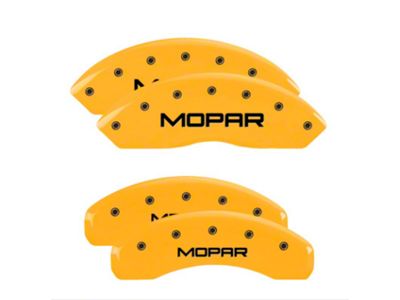 MGP Brake Caliper Covers with MOPAR Logo; Yellow; Front and Rear (18-24 Jeep Wrangler JL)