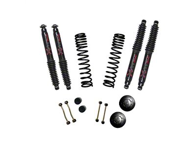 SkyJacker 2.50-Inch Dual Rate Long Travel Suspension Lift Kit with 1-Inch Rear Coil Spacers and Black MAX Shocks (20-23 Jeep Gladiator JT, Excluding Launch Edition, Mojave & Rubicon)