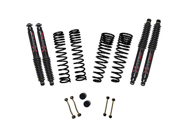 SkyJacker 2.50-Inch Dual Rate Long Travel Suspension Lift Kit with 1.50-Inch Rear Coil Springs and Black MAX Shocks (20-22 Jeep Gladiator JT, Excluding Launch Edition, Mojave & Rubicon)