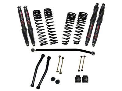 SkyJacker 3.50-Inch Dual Rate Long Travel Suspension Lift Kit with 2-Inch Rear Coil Springs and Black MAX Shocks (20-23 Jeep Gladiator JT Launch Edition, Rubicon)