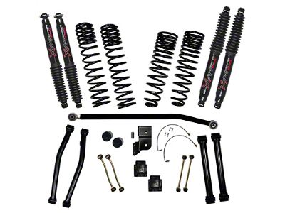 SkyJacker 4.50-Inch Dual Rate Long Travel Suspension Lift Kit with 3-Inch Rear Coil Springs and Black MAX Shocks (20-24 Jeep Gladiator JT Launch Edition, Rubicon)