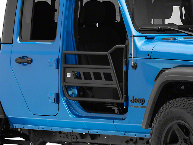 Fishbone Offroad Front Tube Doors; Textured Black (20-22 Jeep Gladiator JT)