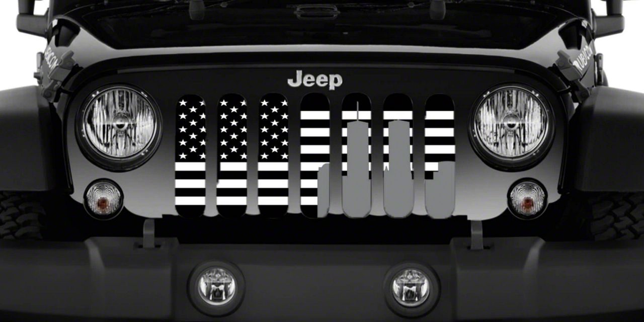 Jeep Gladiator Grille Insert; World Trade Center Tribute Black and White (2024 Jeep Gladiator