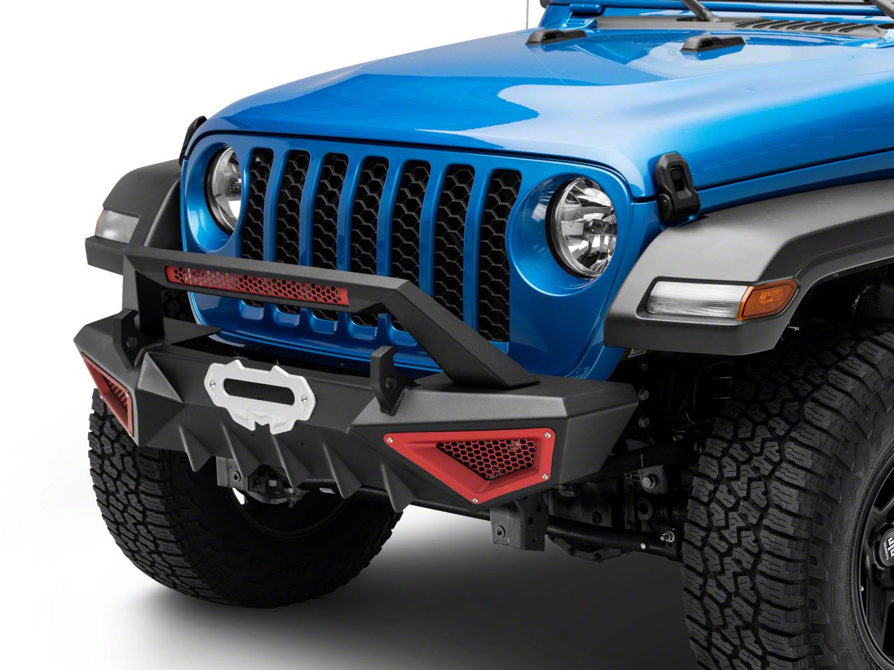 Barricade Jeep Gladiator X-Series Front Bumper; Red Inserts JG1048 (20 ...