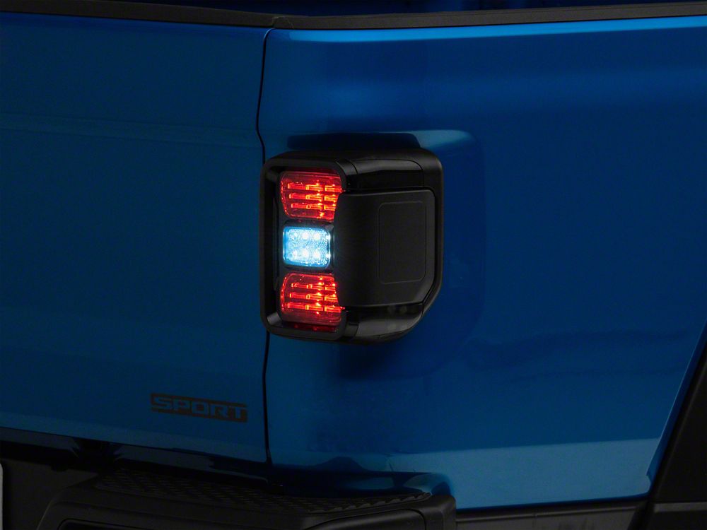WOLFSTORM Smoked LED Tail Lights For 2019-2023 Jeep Gladiator JT Accessories,drl And Sequential Turn Signal Light Design, Plug & Play Taillights, 30W