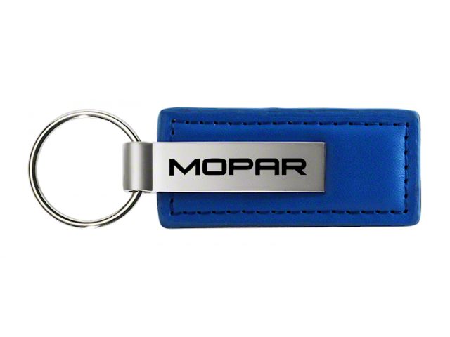 MOPAR Blue Leather Key Chain