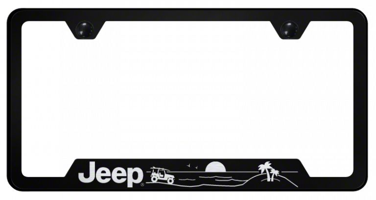 Jeep Beach Laser Etched Cut-Out Frame (Universal; Some Adaptation May Be Required)