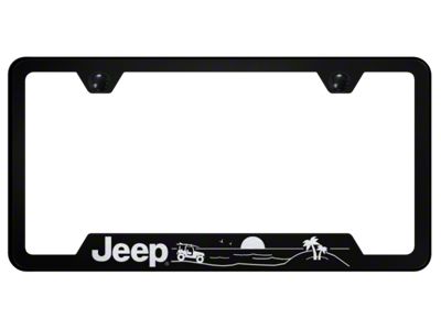 Jeep Beach Laser Etched Cut-Out Frame (Universal; Some Adaptation May Be Required)