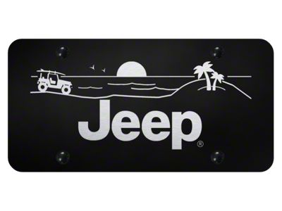Jeep Beach Laser Etched License Plate (Universal; Some Adaptation May Be Required)
