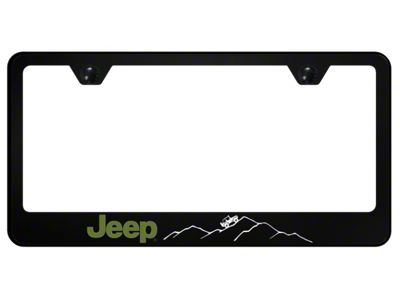 Jeep Green Mountain License Plate Frame; Black (Universal; Some Adaptation May Be Required)