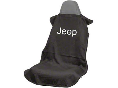 Seat Cover with Jeep Letters; Black (Universal; Some Adaptation May Be Required)
