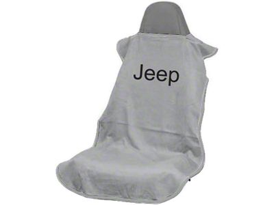 Seat Cover with Jeep Letters; Gray (Universal; Some Adaptation May Be Required)