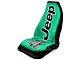 Towel2Go Seat Cover with Jeep and Grille Logo; Green (Universal; Some Adaptation May Be Required)