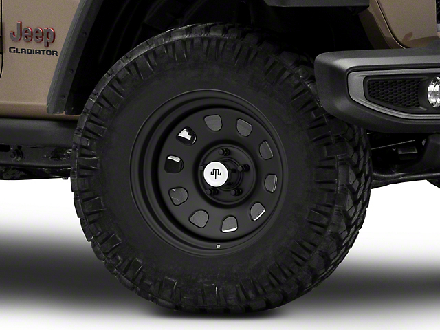 Mammoth D Window Matte Black Steel Wheel; 17x9 (20-23 Jeep Gladiator JT)