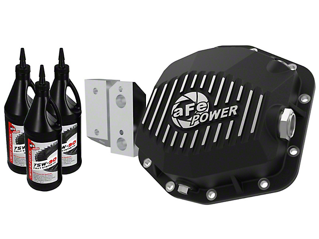 AFE Dana M220 Pro Series Rear Differential Cover with 75W-90 Gear Oil; Black (20-22 Jeep Gladiator JT)