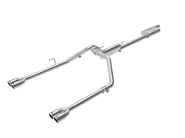 AFE Vulcan Series Dual Exhaust System with Polished Tips; Rear Exit (20-22 3.6L Jeep Gladiator JT)