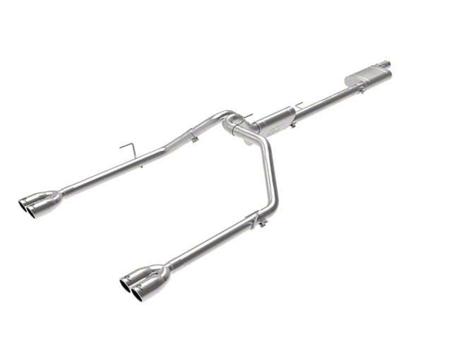 AFE Vulcan Series Dual Exhaust System with Polished Tips; Rear Exit (20-24 3.6L Jeep Gladiator JT)