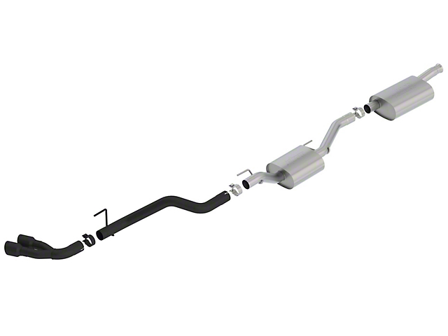 Borla Touring Single Exhaust System with Ceramic Black Tips; Side Exit (20-23 3.6L Jeep Gladiator JT)