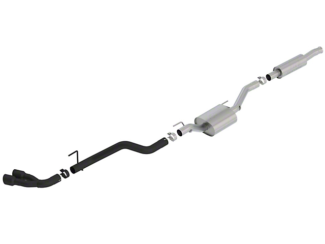 Borla S-Type Single Exhaust System with Ceramic Black Tips; Side Exit (20-23 3.6L Jeep Gladiator JT)