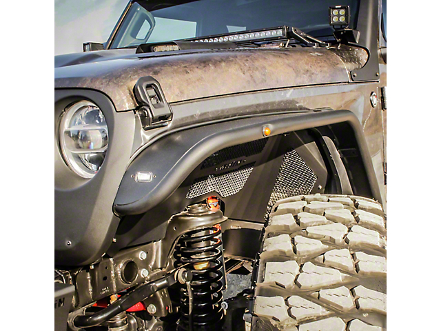 Front Tube Fenders; Textured Black (20-22 Jeep Gladiator JT)