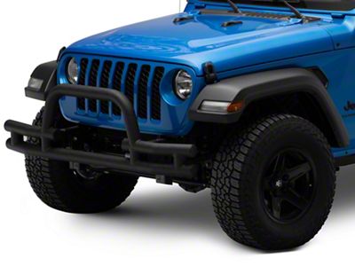 Barricade Tubular Front Bumper with Winch Cutout; Textured Black (20-24 Jeep Gladiator JT)