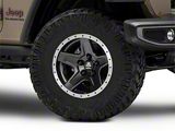 Mammoth Boulder Simulated Beadlock Style Black Wheel; 17x9; -6mm Offset (20-26 Jeep Gladiator JT)