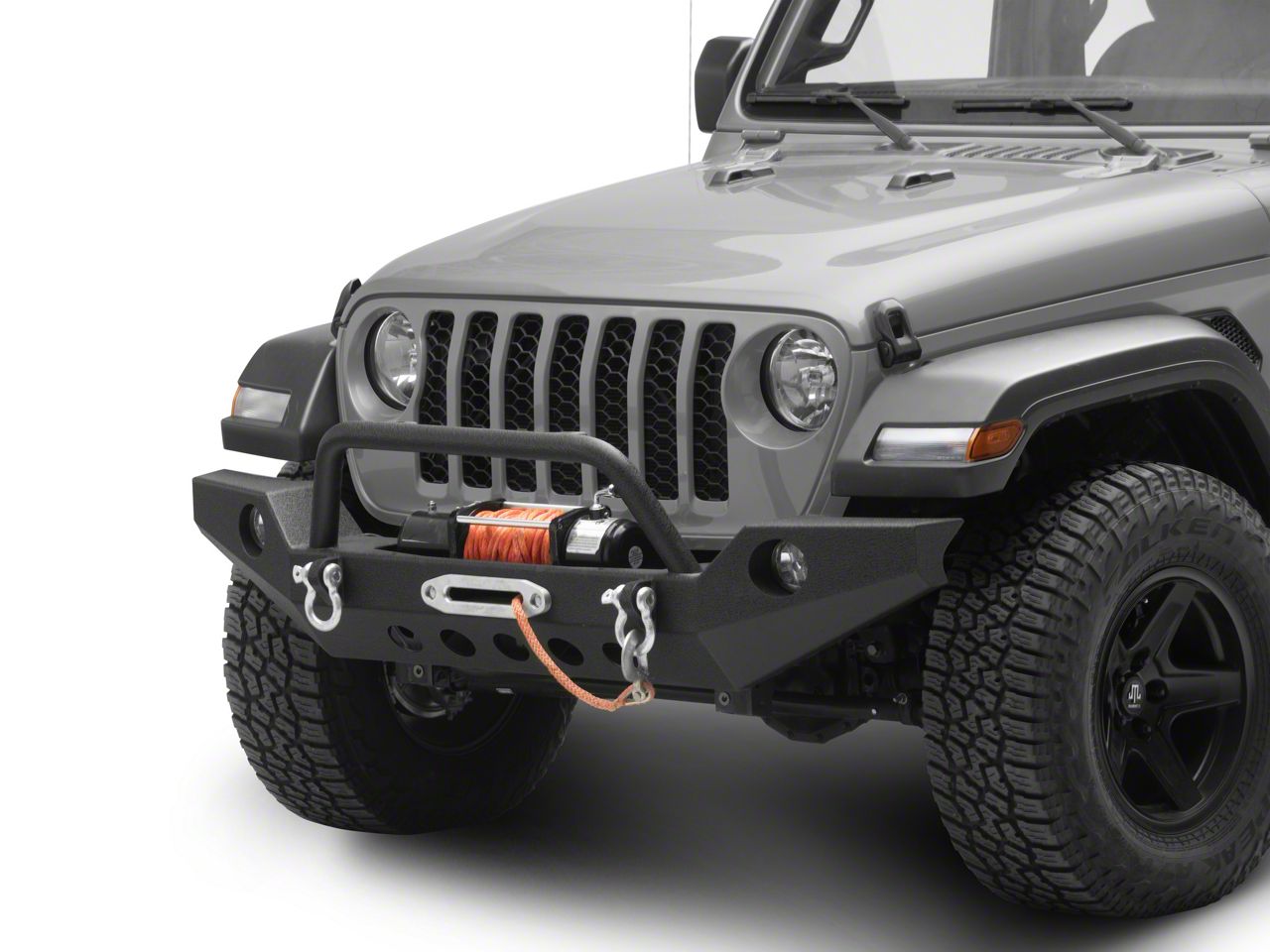 RedRock Full Width Winch Front Bumper with Halogen Fog Lights (20-23 Jeep Gladiator JT)