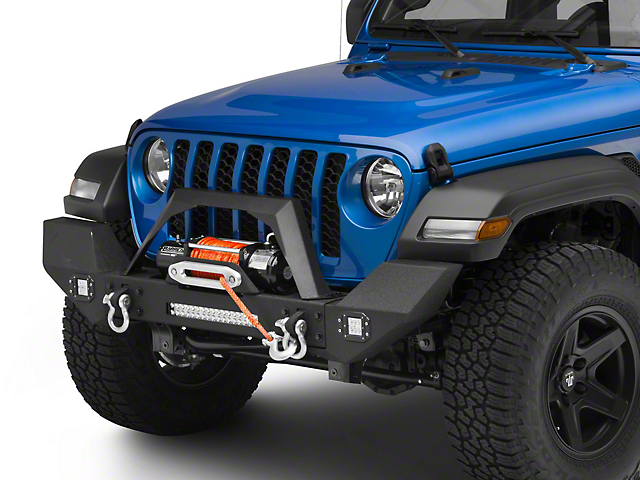 RedRock Max-HD Full Width Winch Front Bumper with Fog Lights and LED Light Bar (20-23 Jeep Gladiator JT)