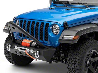 RedRock Stubby Winch Front Bumper with LED Lights and Stinger Bar (20-23 Jeep Gladiator JT)