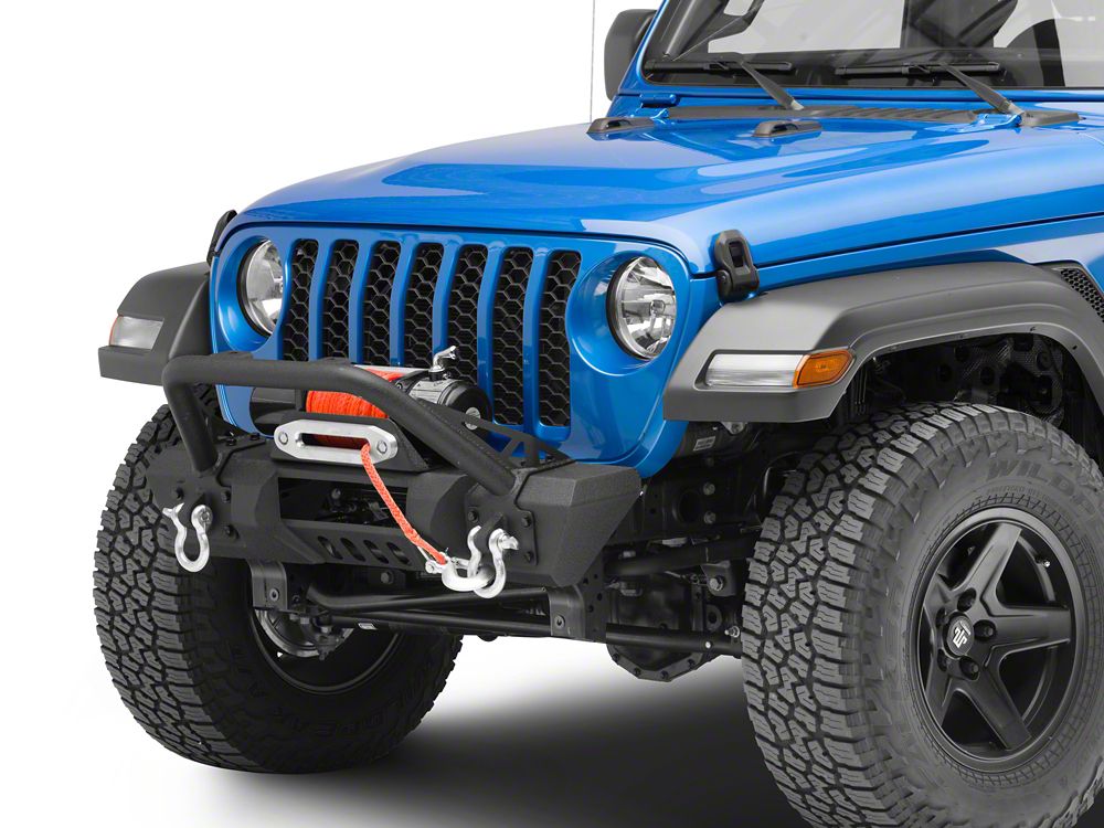 Redrock Stubby Hd Pre Runner Winch Front Bumper With Light Bar Tabs 20 25 Jeep Gladiator Jt 4613