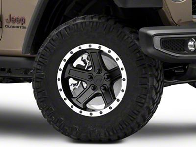 Rovos Wheels Tenere Matte Black with Machined Lip Wheel; 17x9 (20-23 Jeep Gladiator JT)