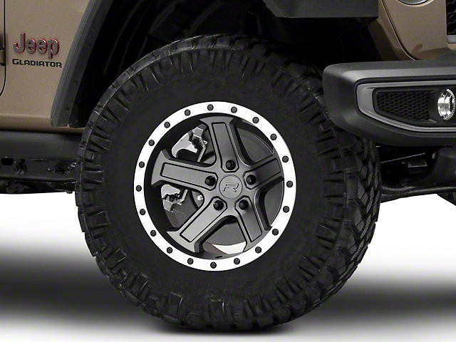 Rovos Wheels Tenere Charcoal with Machined Lip Wheel; 17x9 (20-22 Jeep Gladiator JT)