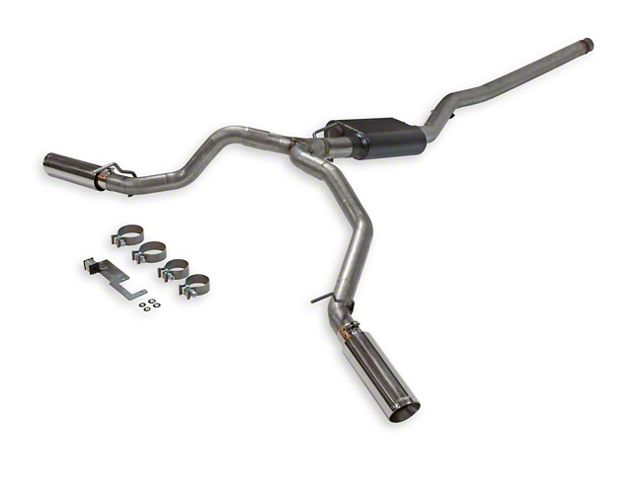 Flowmaster American Thunder Dual Exhaust System with Polished Tips; Side Exit (20-23 3.6L Jeep Gladiator JT)