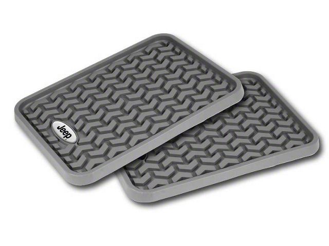 Rugged Ridge All-Terrain Rear Floor Liners with Jeep Logo; Gray (20-24 Jeep Gladiator JT)